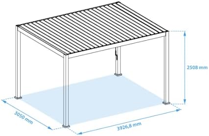 Novum Mirador Classic 300 x 400 cm White Pergola Louvered Roof