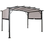 Sunnydaze Decor 9x12 Ft Outdoor Pergola With Retractable Canopy Tan