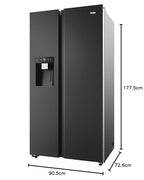 Haier Side-by-Side Kühl Gefrierkombination HSW79F18DIPT I Side by Side Kühlschrank mit Eiswürfelspender, Total No Frost, Wi-Fi & App I 177,5 x 90,5 x 72,6 cm I 601 L Nutzinhalt & Festwasseranschluss