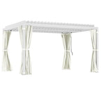 Outsunny Louvered Pergola Hardtop Gazebo with Adjustable Aluminum Roof