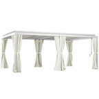 Outsunny Louvered Pergola Hardtop Gazebo with Adjustable Aluminum Roof