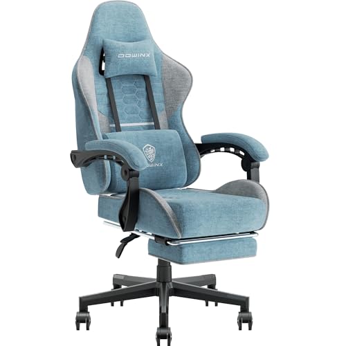 Dowinx Gaming Chair with Pocket Spring Cushion Massage Ergonomic Footrest Black