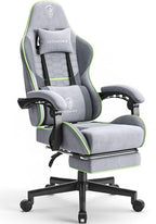 Dowinx Gaming Chair with Pocket Spring Cushion Massage Ergonomic Footrest Black