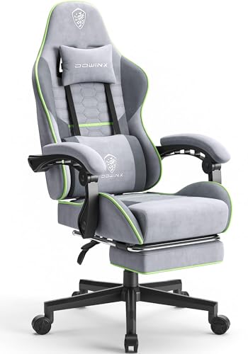 Dowinx Gaming Chair with Pocket Spring Cushion Massage Ergonomic Footrest Black