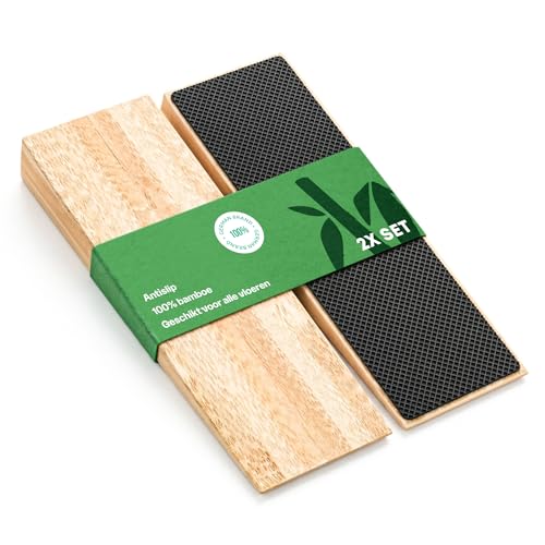 BAM BOO BOX Non-Slip Bamboo Door Wedge 2-Pack