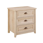 Walker Edison Hazel Modern Farmhouse 3 Drawer Framed Nightstand 25in Grey Wash