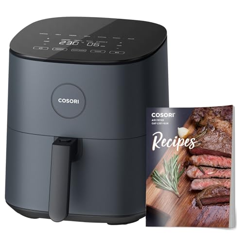 COSORI Air Fryer 4.7L, 9-in-1 Compact Air Fryers Oven, 130+ Recipes(Cookbook & Online), Max 230℃ Setting, Digital Tempered Glass Display, Quiet, 4 Portions, Non-Stick, Dishwasher Safe, 1500W