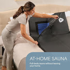 Lifepro Infrared Sauna Blanket with Crystal Layer & Dual Insulation – Low EMF Carbon Fiber Heating, 9 Temp Levels (86–176°F) – Portable Sauna Blanket Infrared with Jade, Tourmaline & Waterproof Pillow