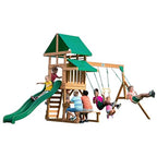 Backyard Discovery Belmont Cedar Wood Swing Set Wave Slide
