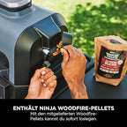 Ninja Woodfire Pro Connect XL Elektrischer BBQ Smoker Grill, App-Steuerung, digitaler Temperaturfühler, Rippenrost, Deckel, großer 7-in-1 Outdoor Grill & Heißluftfritteuse, blau & schwarz OG901EUAMZ