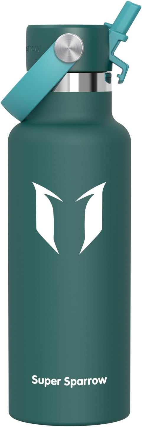 Super Sparrow FlipFlow Stainless Steel Water Bottle 500ml Grey