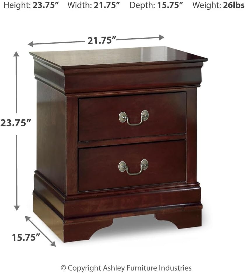 Signature Design by Ashley Alisdair Traditional 2 Drawer Nightstand Dark Brown