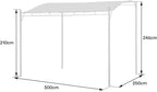 Happy Garden Nice Wall Pergola 9.8ft x 8.2ft Water Resistant Taupe