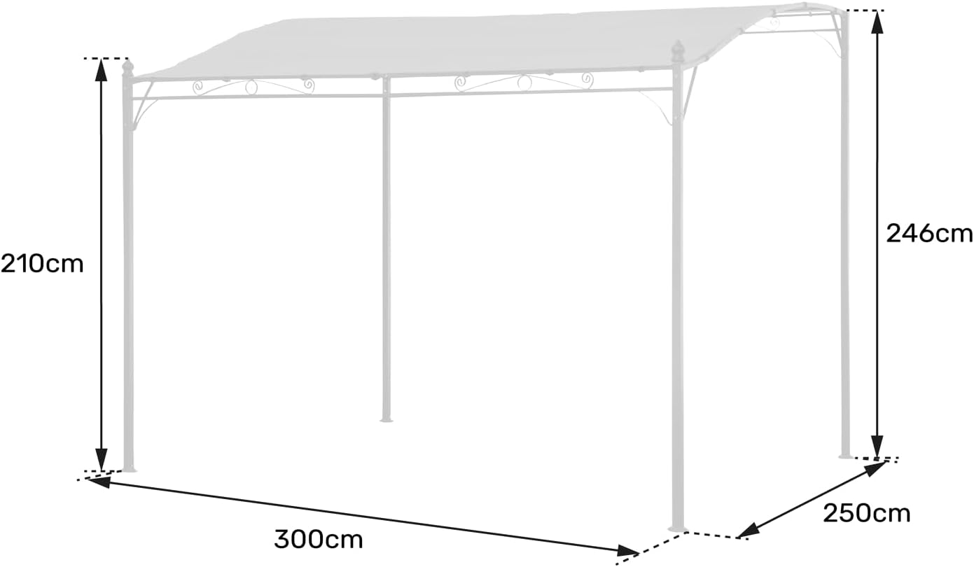 Happy Garden Nice Wall Pergola 9.8ft x 8.2ft Water Resistant Taupe