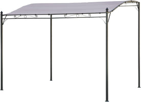 Happy Garden Nice Wall Pergola 9.8ft x 8.2ft Water Resistant Taupe