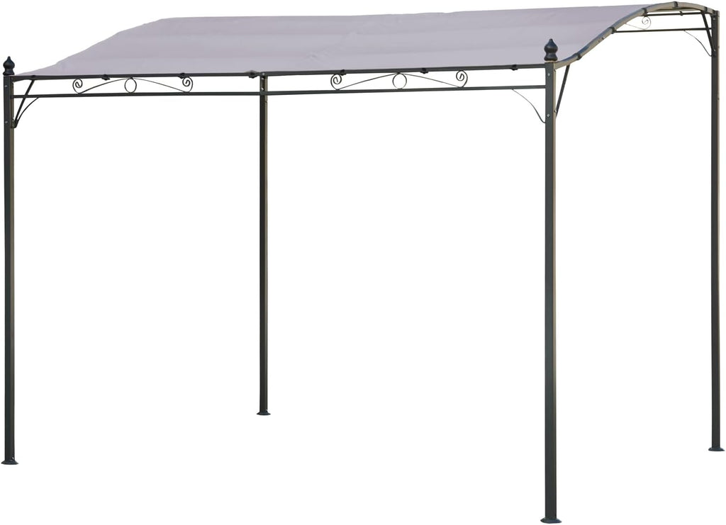 Happy Garden Nice Wall Pergola 9.8ft x 8.2ft Water Resistant Taupe