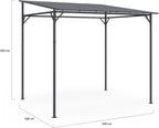IDMarket Attached Pergola 4 Legs 2.3 x 2.4 m Steel Waterproof Grey