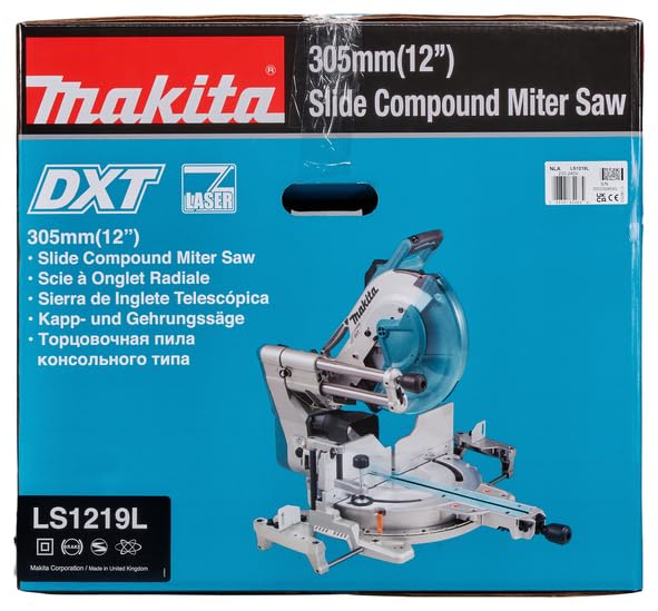 Makita LS1219L/2 240V 305mm Slide Compound Mitre Saw with Laser Guide