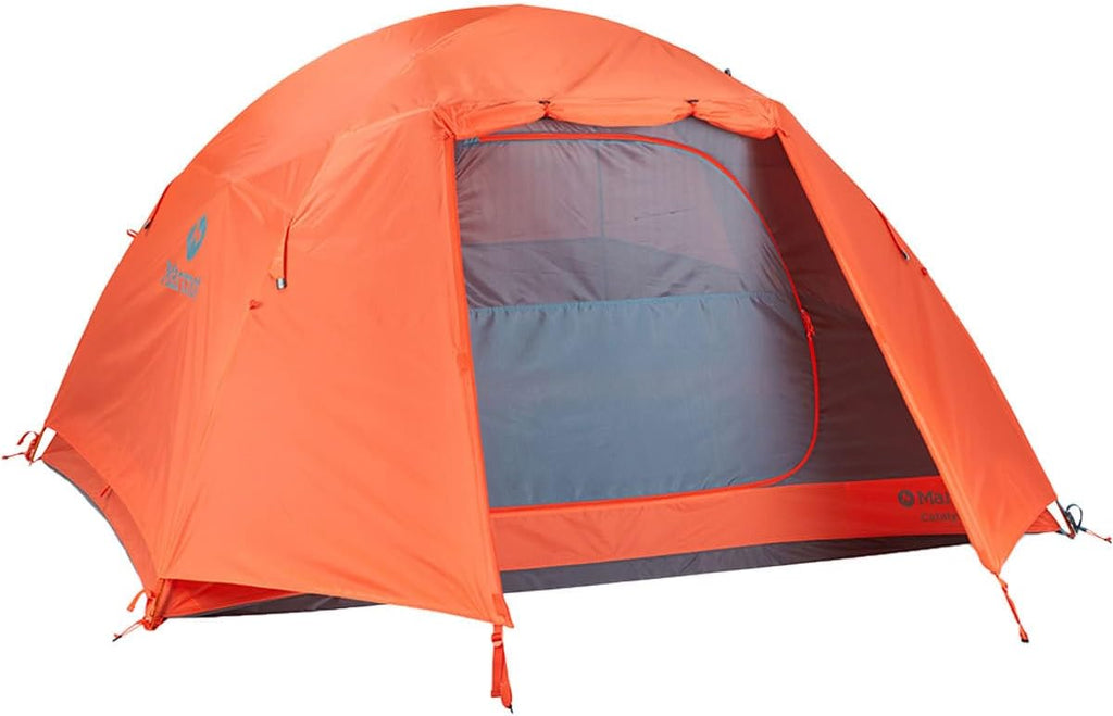 Marmot Catalyst 3 Person Camping Tent Red Sun Blue