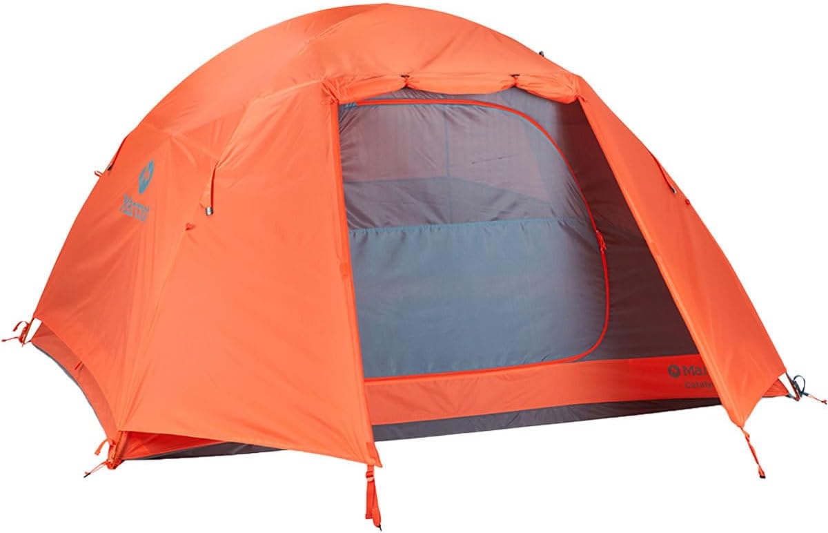 Marmot Catalyst 3 Person Camping Tent Red Sun Blue