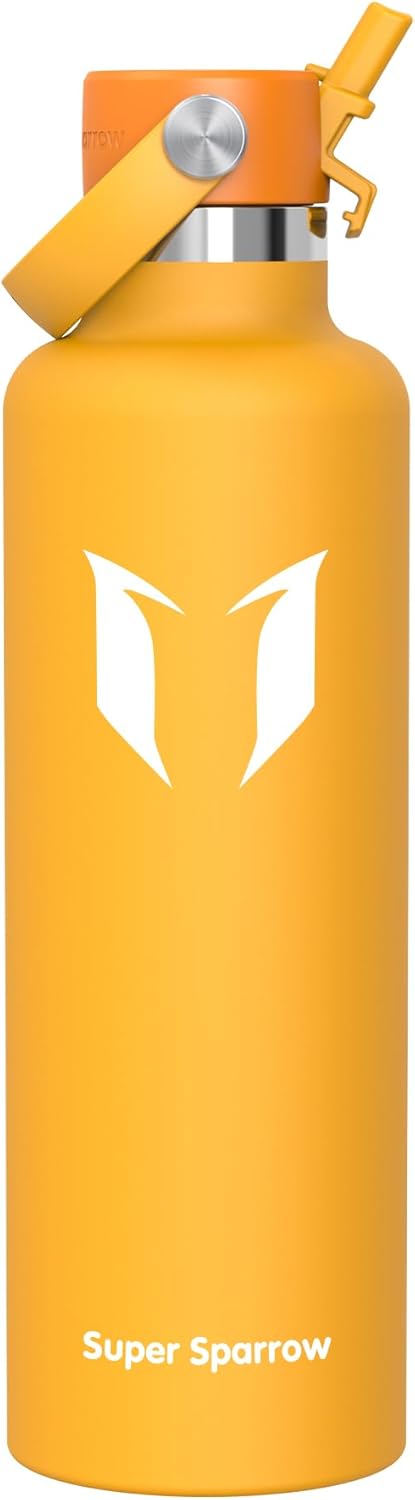 Super Sparrow FlipFlow Stainless Steel Water Bottle 500ml Grey