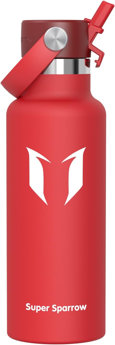 Super Sparrow FlipFlow Stainless Steel Water Bottle 500ml Grey
