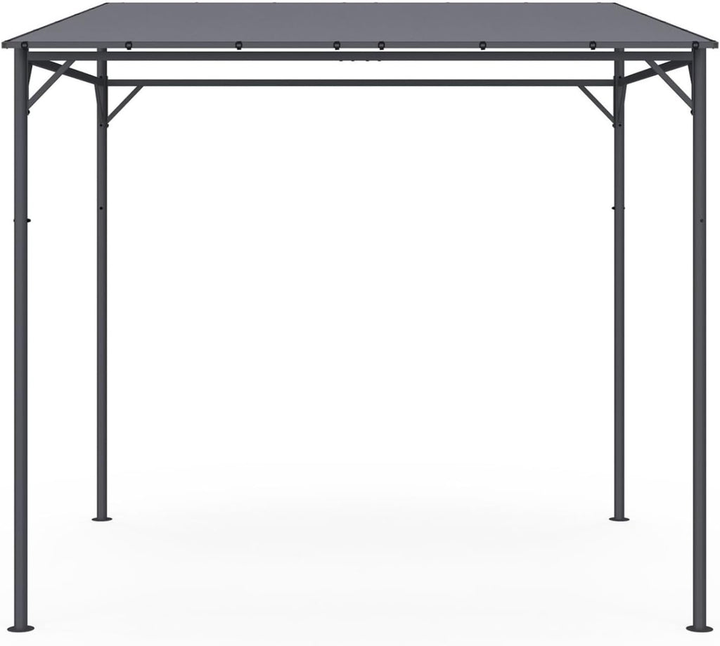 IDMarket Attached Pergola 4 Legs 2.3 x 2.4 m Steel Waterproof Grey