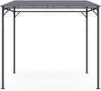 IDMarket Attached Pergola 4 Legs 2.3 x 2.4 m Steel Waterproof Grey