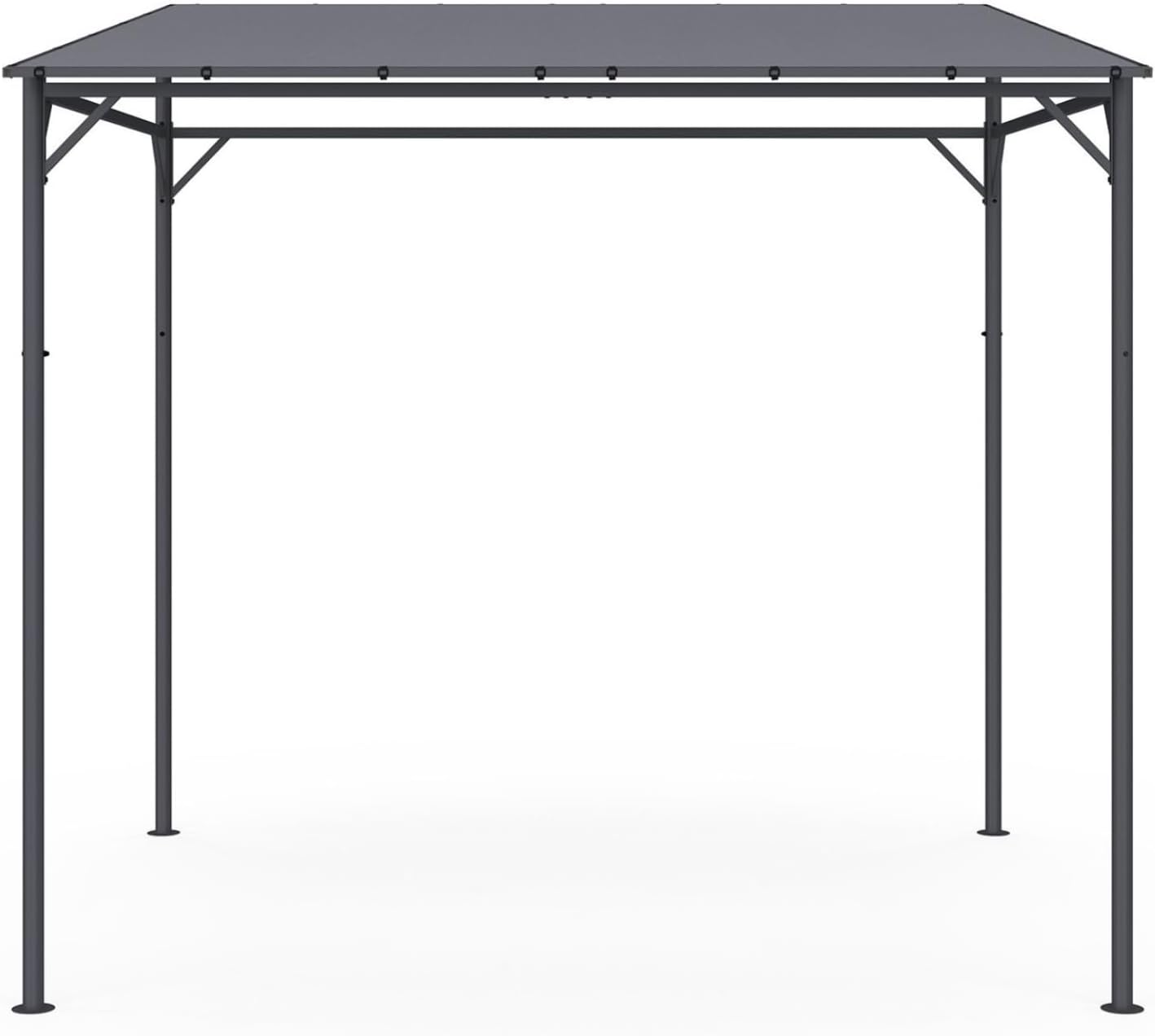 IDMarket Attached Pergola 4 Legs 2.3 x 2.4 m Steel Waterproof Grey