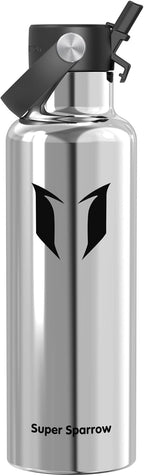 Super Sparrow FlipFlow Stainless Steel Water Bottle 500ml Grey