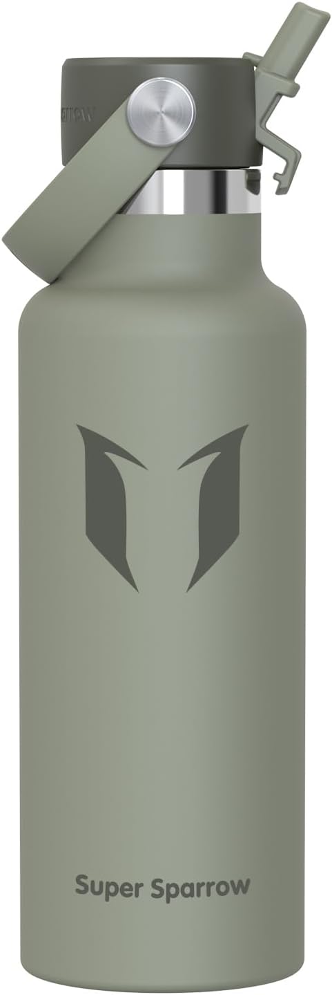 Super Sparrow FlipFlow Stainless Steel Water Bottle 500ml Grey