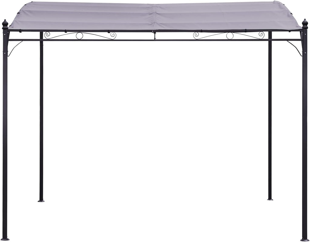 Happy Garden Nice Wall Pergola 9.8ft x 8.2ft Water Resistant Taupe