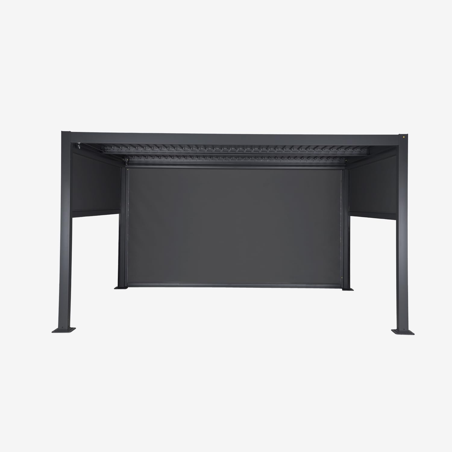sweeek - Bioklimatische Pergola Palace 3x4m mit Lamellendach + 2 Markisen 3m + 1 Markise 4m