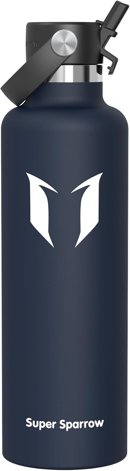 Super Sparrow FlipFlow Stainless Steel Water Bottle 500ml Grey