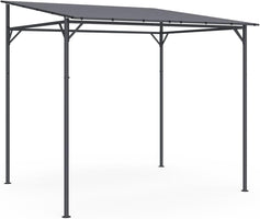 IDMarket Attached Pergola 4 Legs 2.3 x 2.4 m Steel Waterproof Grey