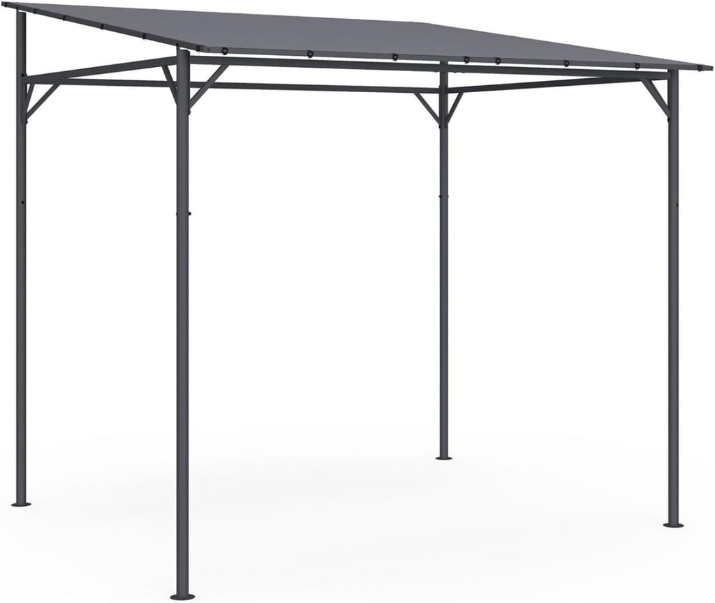IDMarket Attached Pergola 4 Legs 2.3 x 2.4 m Steel Waterproof Grey