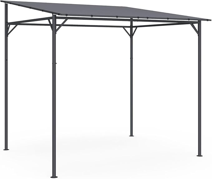 IDMarket Attached Pergola 4 Legs 2.3 x 2.4 m Steel Waterproof Grey