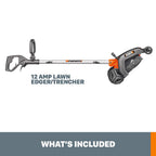 WORX WG896 12 Amp 7.5 Inch Corded Electric Lawn Edger & Trencher, Orange and Black