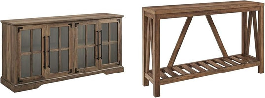 Walker Edison Abigail Farmhouse TV Stand for TVs up to 64in Rustic Oak