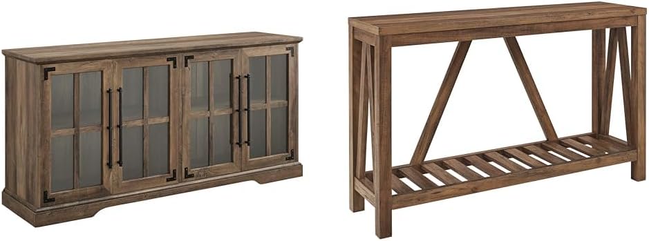 Walker Edison Abigail Farmhouse TV Stand for TVs up to 64in Rustic Oak
