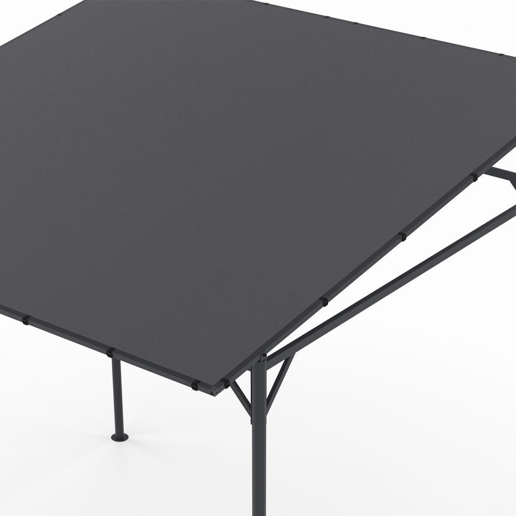 IDMarket Attached Pergola 4 Legs 2.3 x 2.4 m Steel Waterproof Grey