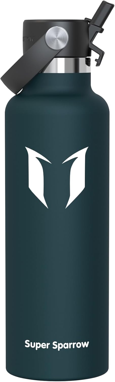Super Sparrow FlipFlow Stainless Steel Water Bottle 500ml Grey