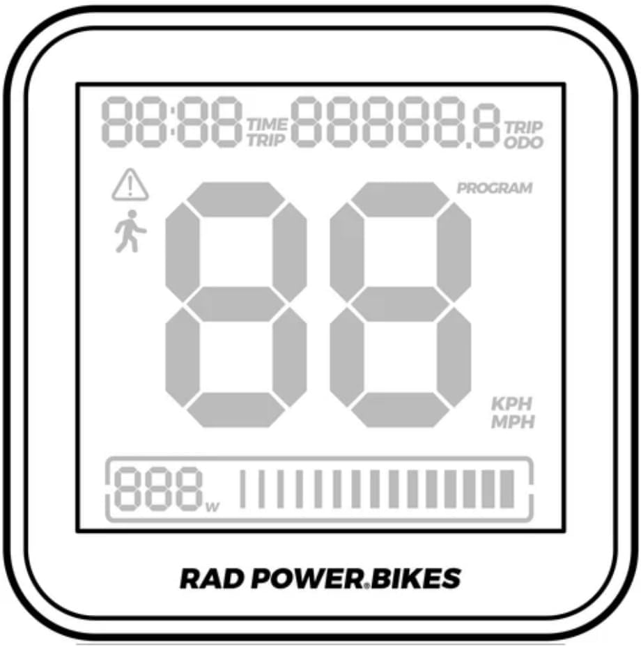 NULKOMMA Rad UI Display Meter 48V Ebike Cycling Computer Black