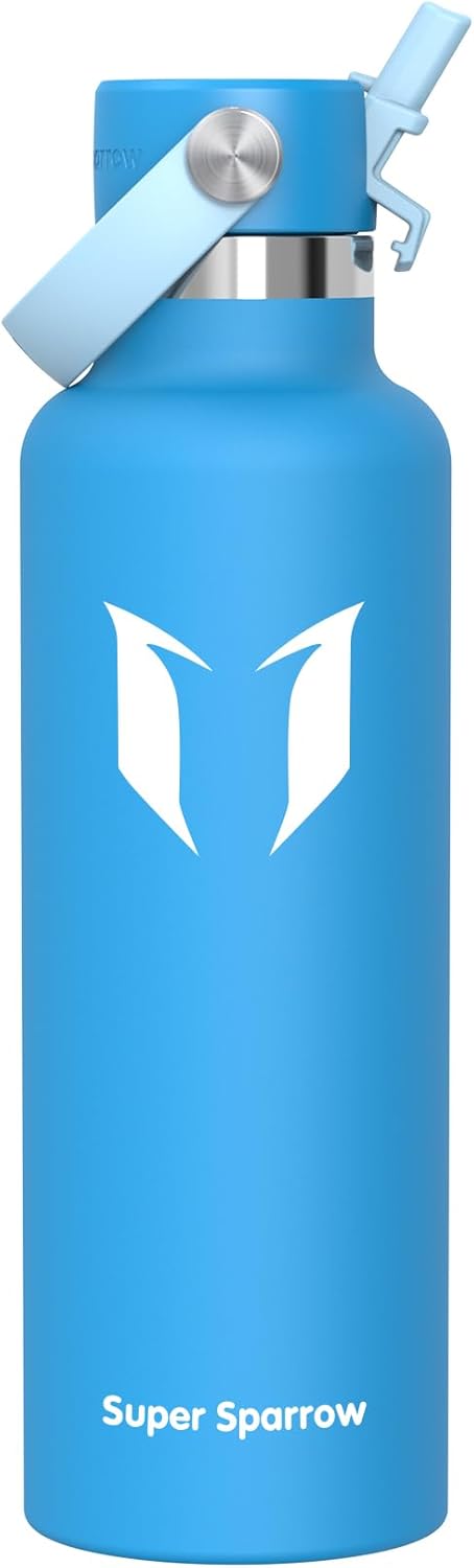 Super Sparrow FlipFlow Stainless Steel Water Bottle 500ml Grey