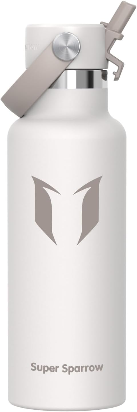 Super Sparrow FlipFlow Stainless Steel Water Bottle 500ml Grey