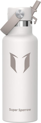 Super Sparrow FlipFlow Stainless Steel Water Bottle 500ml Grey