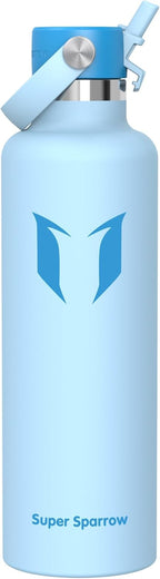 Super Sparrow FlipFlow Stainless Steel Water Bottle 500ml Grey