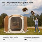 EAST OAK 12×12 FT Pop Up Canopy Tent with Mesh | Outdoor Screen House with 6 Sunshades | Instant Canopy with Portable Carry Bag | Gazebo Tent for Camping, Patio, and Beach | Beige