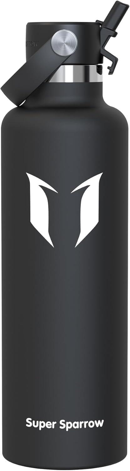 Super Sparrow FlipFlow Stainless Steel Water Bottle 500ml Grey