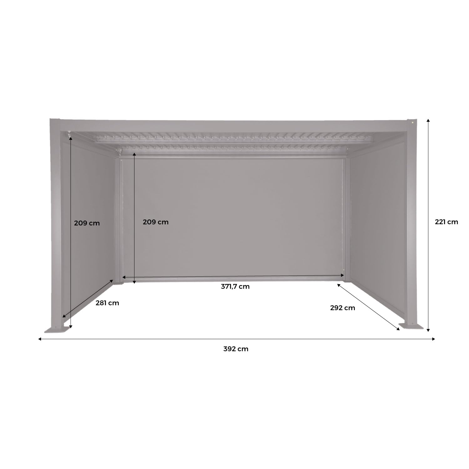 sweeek - Bioklimatische Pergola Palace 3x4m mit Lamellendach + 2 Markisen 3m + 1 Markise 4m